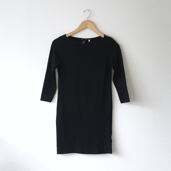 2/$15 H&M Basic LBD Black Dress 3/4 Sleeve - Picture 1 of 3